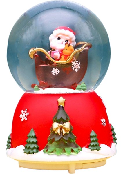 Noel Kristal Top Müzik Kutusu Noel Ağacı Yaşlı Adam Kristal Top Dekorasyon (Yurt Dışından)