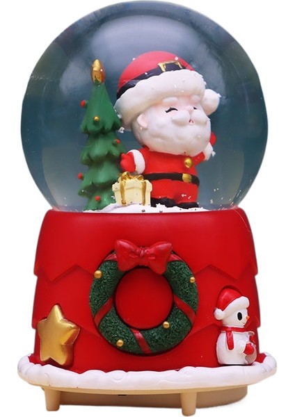 Noel Kristal Top Müzik Kutusu Noel Ağacı Yaşlı Adam Kristal Top Dekorasyon (Yurt Dışından)