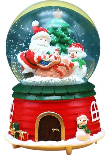 Noel Kristal Top Müzik Kutusu Noel Ağacı Yaşlı Adam Kristal Top Dekorasyon (Yurt Dışından)