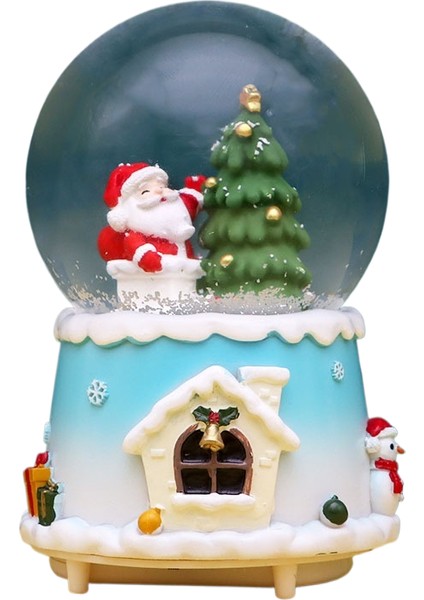 Noel Kristal Top Müzik Kutusu Noel Ağacı Yaşlı Adam Kristal Top Dekorasyon (Yurt Dışından)