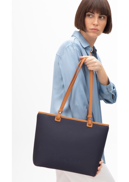Kadın Kol Çantası BNT 1583 - Lacivert-Camel
