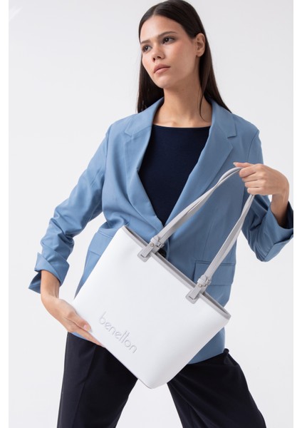 Kadın Kol Çantası BNT 1583 - Beyaz-A.Gri fiyatları