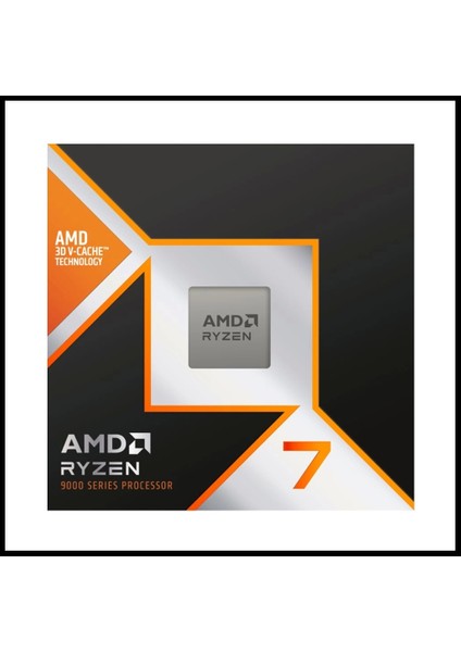 Ryzen 7 9800X3D 8 Core, 4,70-5.20GHZ, 104MB Cache, 120W, Am5 Soket, Box (Kutulu) (Dahili Grafik Var, Fan Yok)