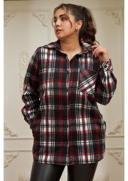 Oduncu Kalın Büyük Beden Cepli Siyah Ceket Gömlek