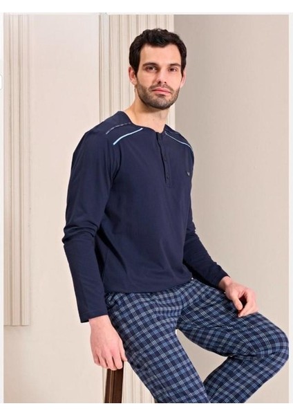 Erkek Üç Düğmeli Mevsimlik Pijama Takımı