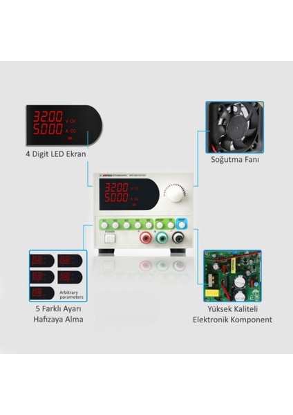 MPS-6205 Ayarlı Dc Güç Kaynağı (62V-5A) (Tek Kanal)