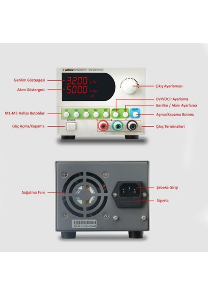 MPS-6205 Ayarlı Dc Güç Kaynağı (62V-5A) (Tek Kanal)