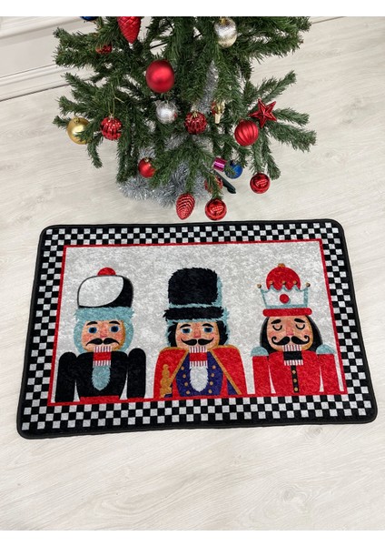 Kurşun Asker Detaylı Dekoratif Yılbaşı Paspas Ölçü 60X90