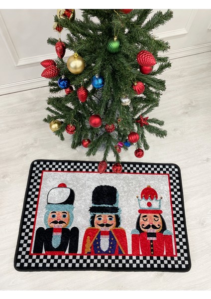 Kurşun Asker Detaylı Dekoratif Yılbaşı Paspas Ölçü 60X90
