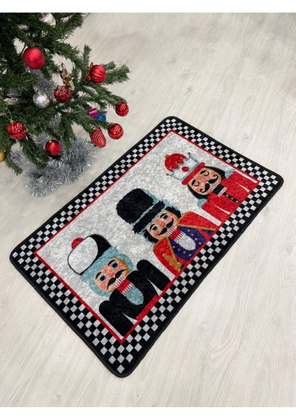 Kurşun Asker Detaylı Dekoratif Yılbaşı Paspas Ölçü 60X90