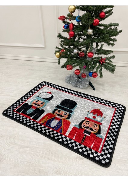 Kurşun Asker Detaylı Dekoratif Yılbaşı Paspas Ölçü 60X90