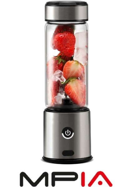 MP-BL12 Şarjlı El Blenderi Turbo Fonksiyonu, Cam Gövde, Çelik Bıçak, Type-C Şarj