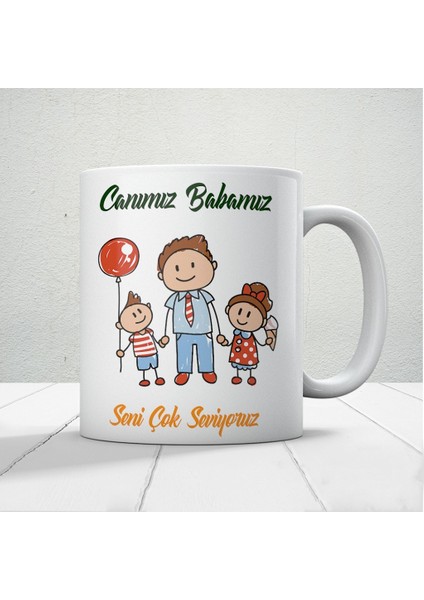 Canımız Babamız Baskılı Babalar Günü Kupa Bardak Kahve Kupa Bardak