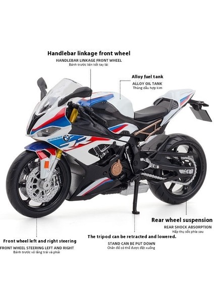1:12 Bmw S1000RR Motosiklet Alaşım Modeli (Yurt Dışından) fiyatları