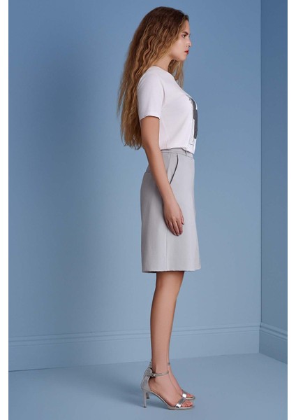 Kısa Kollu Beyaz Örme Bluz modelleri