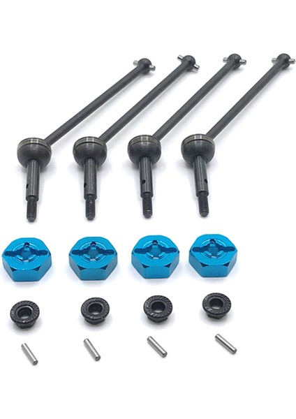 Rc Araba Için Metal Tahrik Mili ve 12MM Tekerlek Altıgen Adaptörü, Mavi (Yurt Dışından)