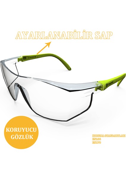 İş Güvenlik Gözlüğü Lazer Uv Laboratuvar Laborant Koruyucu Kaynak Gözlüğü Toz Korumalı Gözlük Şeffaf