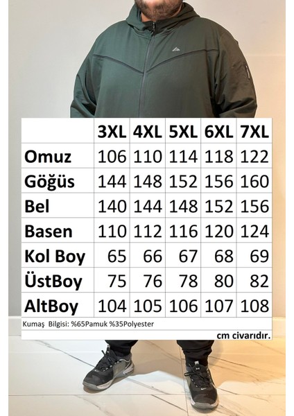 Özel Üretim Büyük Beden Ekstra Battal Pamuklu Erkek Eşofman Takımı 24722 Haki fırsatları