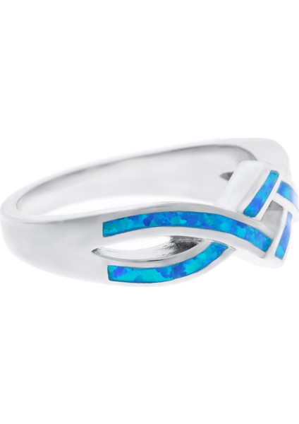 Kadın Opal Zikzak Model Gümüş Yüzük