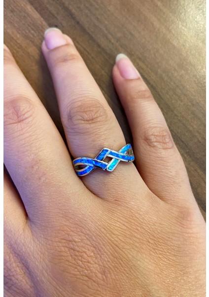 Kadın Opal Zikzak Model Gümüş Yüzük modelleri