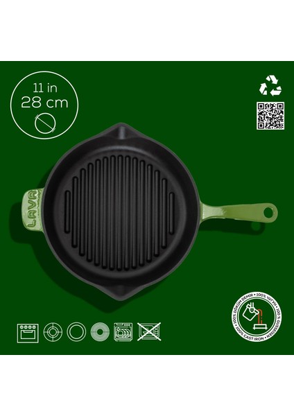 Döküm Yuvarlak Izgara Tava Döküm Demir Yekpare Saplı ÇAP(Ø)28CM. fırsatları