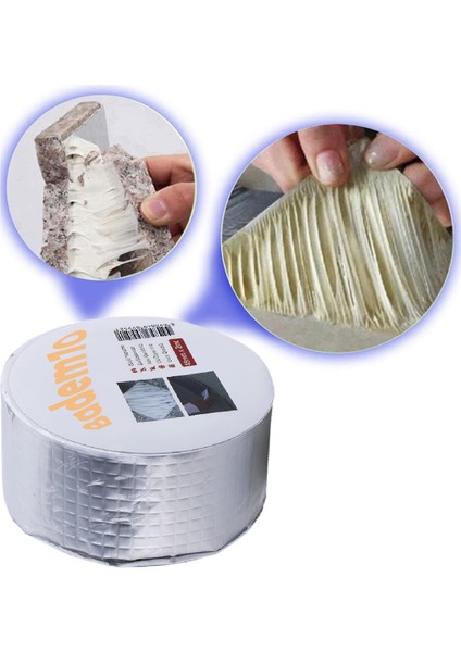 Çamur Bant Çatı Izolasyon Ses Su Yalıtım Tamir Sakız Bandı Gri 48 mm x 2 Metre 1 Adet