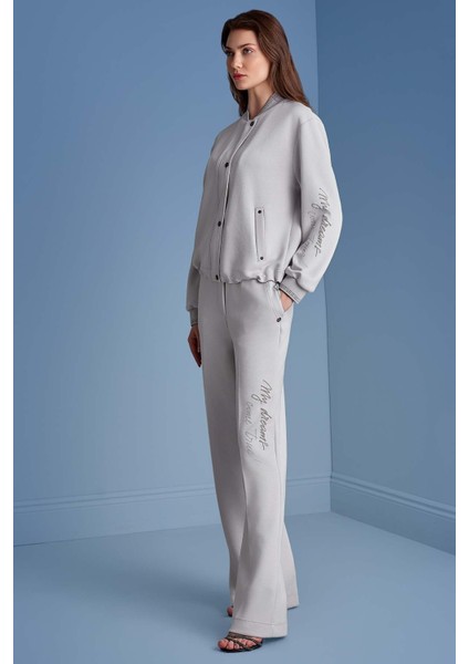 Ribana Yaka Taş Örme Ceket