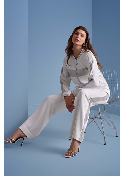 Reglan Kollu Beyaz Örme Ceket modelleri