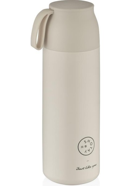 Happy Çelik Termos Matara 470ML Ekru