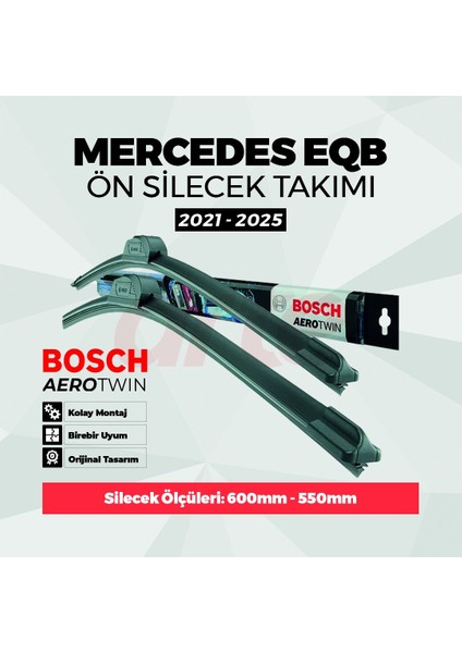 Mercedes EQB 300 Ön Silecek Takımı 2021-2025 Uyumlu | Aerotwin Serisi | 2'li Set |