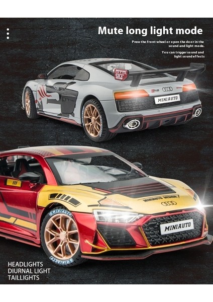 1:24R8 Parça Versiyonu Alaşım Araba Modeli (Yurt Dışından)