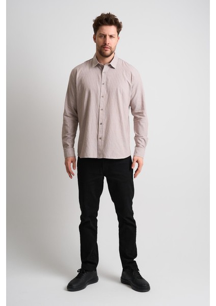 Çizgi Desenli Uzun Kollu Erkek Gömlek fiyatları
