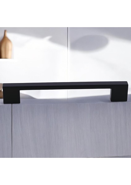 Dar Köprü Kulp 128 mm Mat Siyah Metal Mobilya Mutfak Çekmece Dolap Dolabı Kapak Kulpu 12.8 cm fırsatları