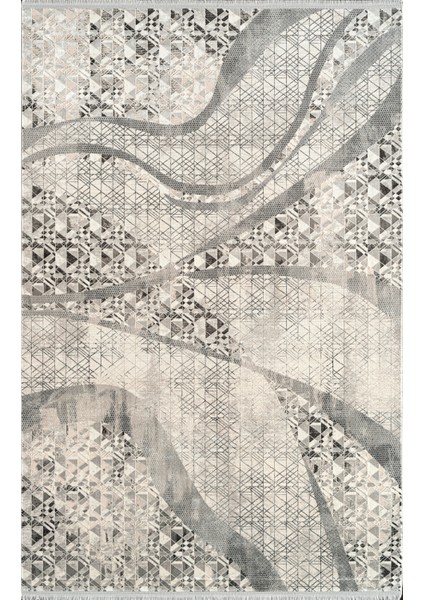 Pier Zen HG05A Krem Gri Viskon Akrilik Yumuşak Dokulu Modern Halı Karademir Home