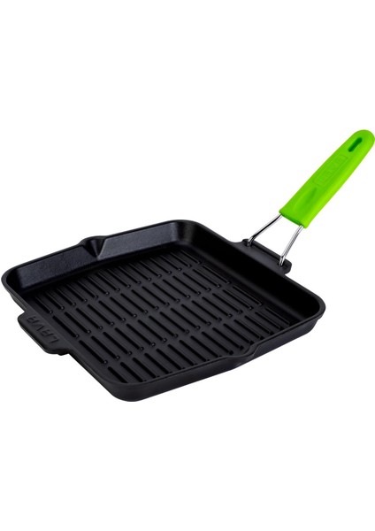 Döküm Kare Sığ Izgara Tavası Silikon Tel Saplı Ölçü 24x24cm. fiyatları