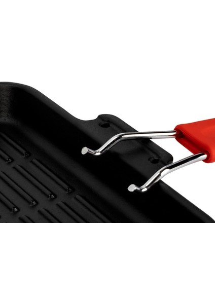 Döküm Kare Sığ Izgara Tavası Silikon Tel Saplı Ölçü 24x24cm. indirimleri