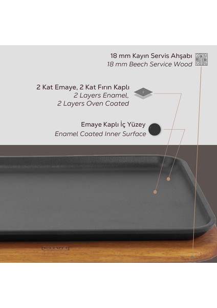 Döküm Dikdörtgen Servis Tabağı Kayın Servis Ahşabı. Ölçü 34X25CM. indirimleri
