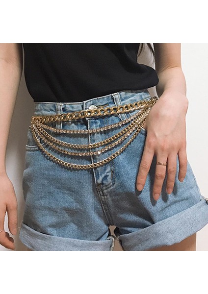 Çok Tabakalı Bel Kot Pantolon Gö (Yurt Dışından) modelleri