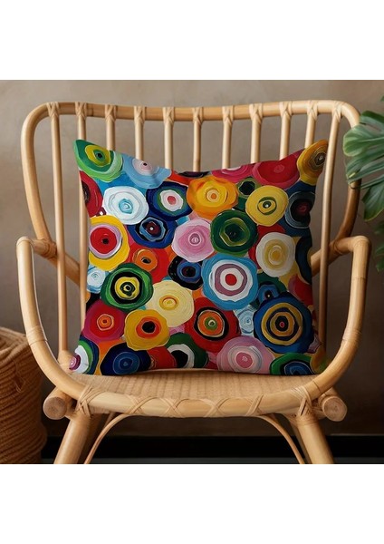 Mandala Çiçek Şeftali Kadife Polyester Yastık Kılıfı 45 x 45 cm modelleri