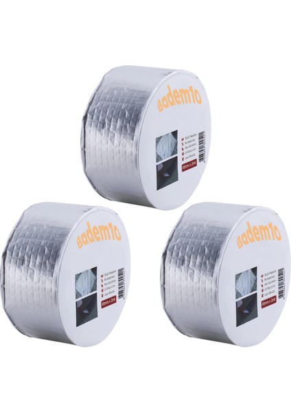 Çamur Bant 3 Adet Çatı Izolasyon Ses Su Yalıtım Tamir Sakız Bandı Gri 48 mm x 2 Metre