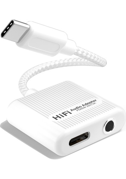 Usb-C - 35 mm Ses Şarj Adaptörü 60 W Pd Type C Aux Dönüştürücü (Yurt Dışından)