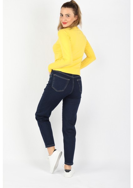 Şardonlu Basic Jean Koyu Mavi