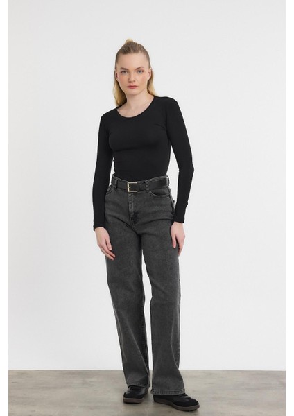 950 Uzun Kol Basic Bluz Siyah