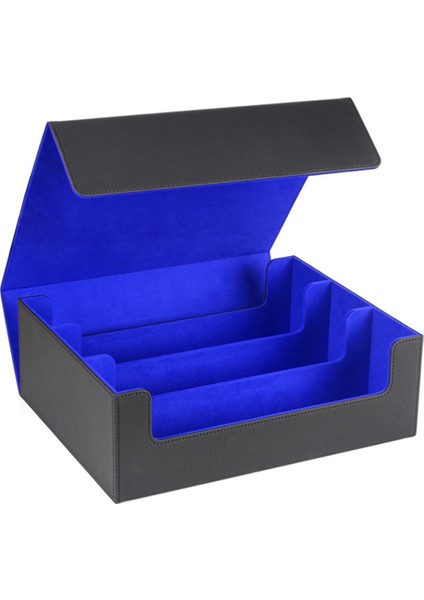 Kart Saklama Kutusu, Ticaret Kartları Için, 1800+ Pu Kart Deste Kutusu, Siyah+Mavi (Yurt Dışından)