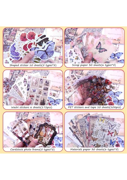 Scrapbook Malzemeleri 361 Adet Vintage Estetik Scrapbook Seti (Yurt Dışından)