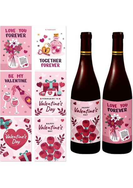 6 Adetpaket Sevgililer Günü Dekorasyonu Şarap Şişesi Çıkartmaları (Yurt Dışından) fiyatları