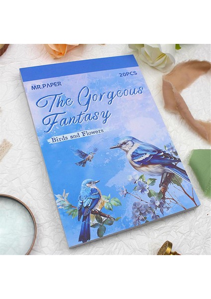 Günlük Tutmak Için Önceden Kesilmiş Çıkartma Defteri 20 Sayfa Kuşlar ve Çiçekler (Yurt Dışından) modelleri