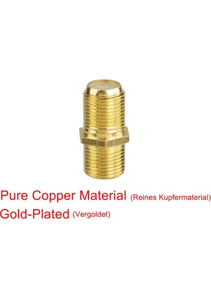 Adet Koaksiyel Kablo Konnektörü Rg6 F Tipi Altın Kaplamalı Adaptör (Yurt Dışından) fırsatları