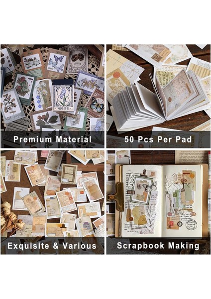 6'lı Paket 300 Parça Washi Çıkartmalar Kitabı Vintage Estetik Çıkartma Seti (Yurt Dışından) fiyatları