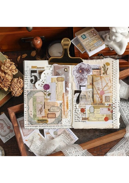 6'lı Paket 300 Parça Washi Çıkartmalar Kitabı Vintage Estetik Çıkartma Seti (Yurt Dışından) indirimleri